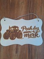 Houten bordje tractor - Poah das mien merk, Ophalen of Verzenden, Nieuw