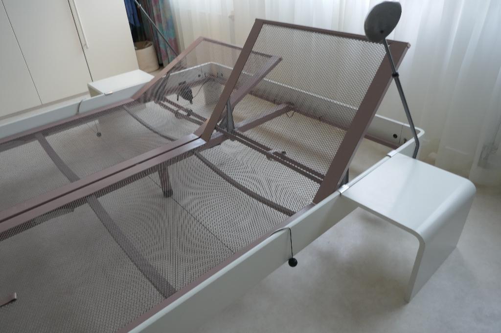 Auping Auronde bed met nachtkastjes en lampjes, Huis en Inrichting, Ophalen, Wit, Tweepersoons, 200 cm