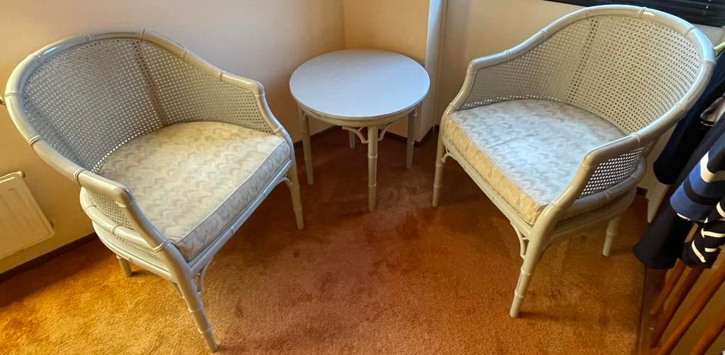 Leuke set webbing stoelen (2x) met bijpassende tafel, Ophalen, Gebruikt