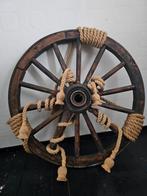 Unieke lamp van oud wagenwiel - 5 lampen, Ophalen, Gebruikt, 75 cm of meer, Overige materialen
