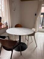Marmeren tafel rond Dia 110cm met stalen poot, Huis en Inrichting, Tafels | Eettafels, Ophalen, Zo goed als nieuw, Rond, 100 tot 150 cm