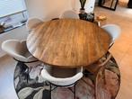 Goossens Ronde Eettafel Mangohout 150cm - Goede staat!, Ophalen, Rond, Zo goed als nieuw, Vijf personen of meer