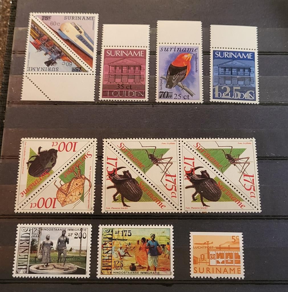 kavel postzegels Suriname postfris met overdrukken, Ophalen, Postfris