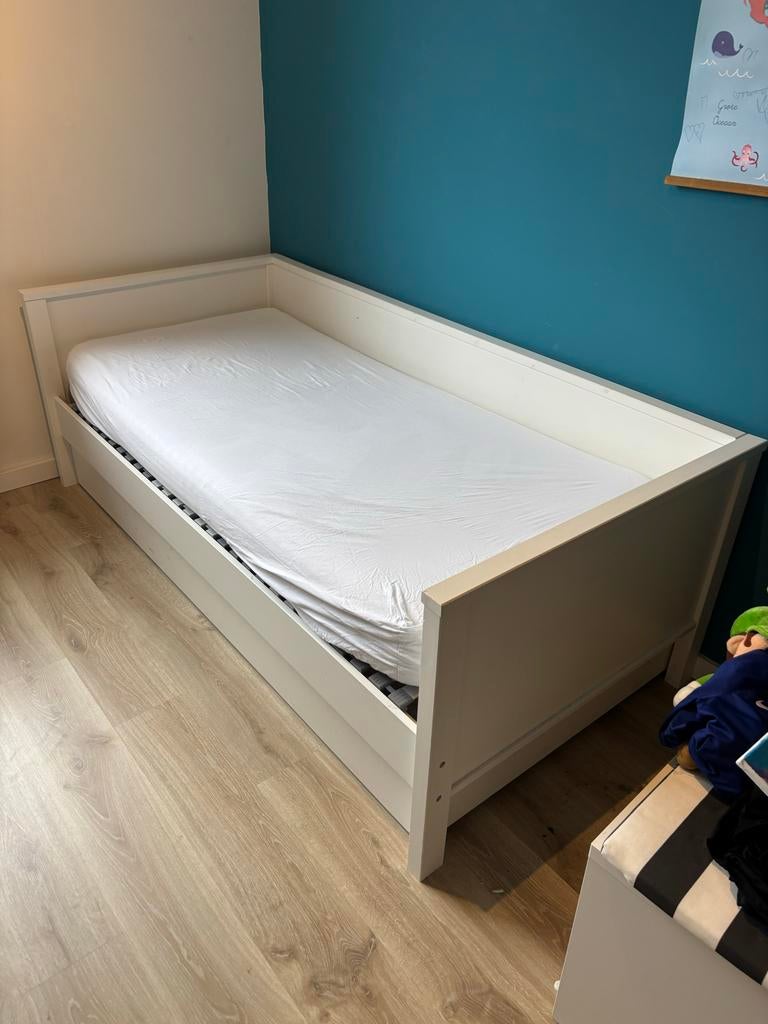 Nikki bedframe met lade en lattenbodem, Ophalen, Gebruikt, Eenpersoons, 80 cm