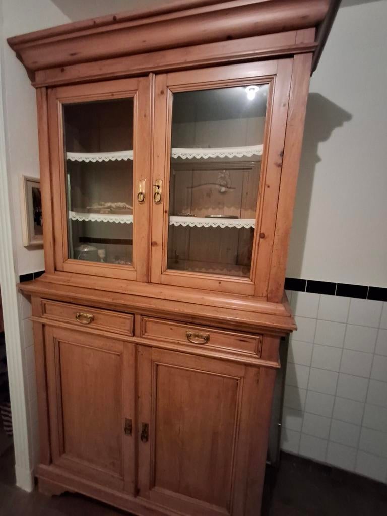 Oude grenen buffetkast, Ophalen, Gebruikt, 100 tot 150 cm, 200 cm of meer