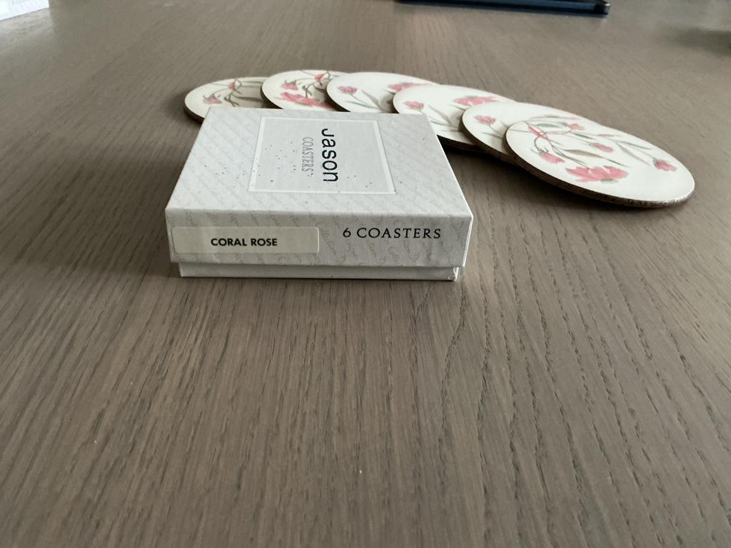 Jason coasters onderzetters - coral rose, Ophalen of Verzenden, Zo goed als nieuw, Glas of Kopje