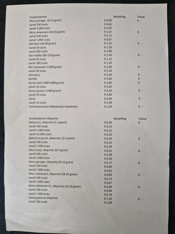 Voedseldieren te koop, Dieren en Toebehoren, Reptielen en Amfibieën