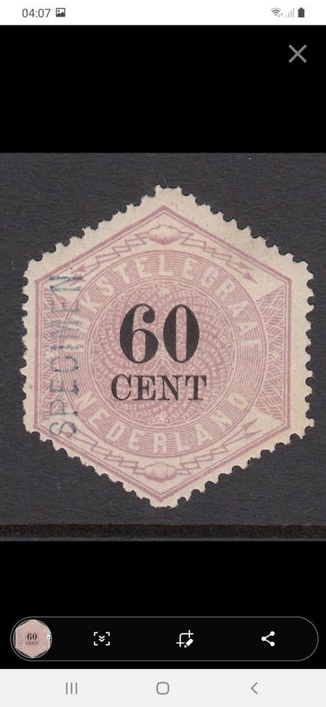 Nederland. Telegram N.r: 10 Specimen. Keur., Postzegels en Munten, Postzegels | Nederland, Ophalen of Verzenden