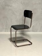 Jaren 50 sledestoel vintage buisframestoel design buisstoel, Ophalen, Gebruikt, Zwart, Vintage