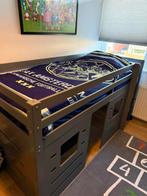 Halfhoogslaper Ties - Antracietgrijs met hutwanden, Ophalen, 90 cm, Eenpersoons, Minder dan 160 cm