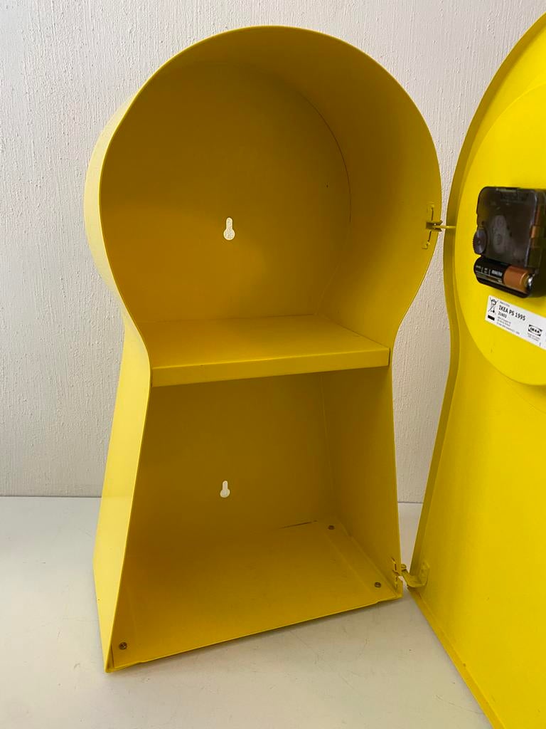 Ikea gele Key Hole tafelklok, Gebruikt, Wekker of Tafelklok, Ophalen of Verzenden, Info@ikea.nl