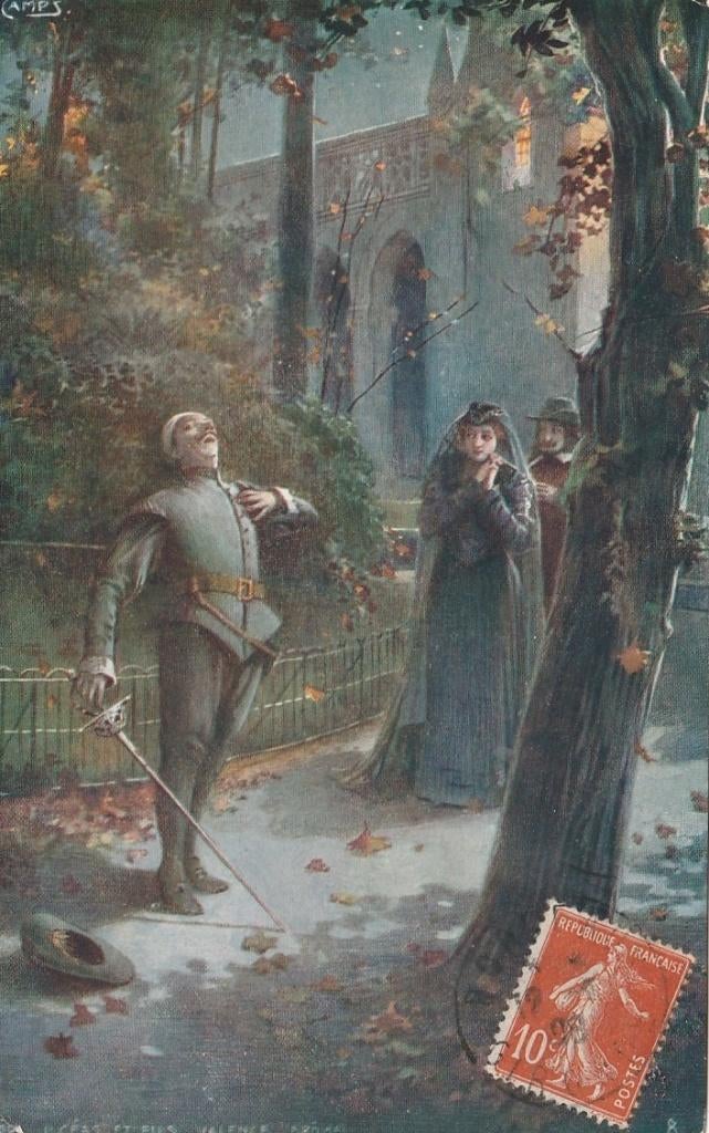 CYRANO DE BERGERAC TONEEL UIT 1908 ZEER MOOIE KAART KL911, Verzamelen, Ophalen of Verzenden, Voor 1920, Gelopen, Sterren en Beroemdheden