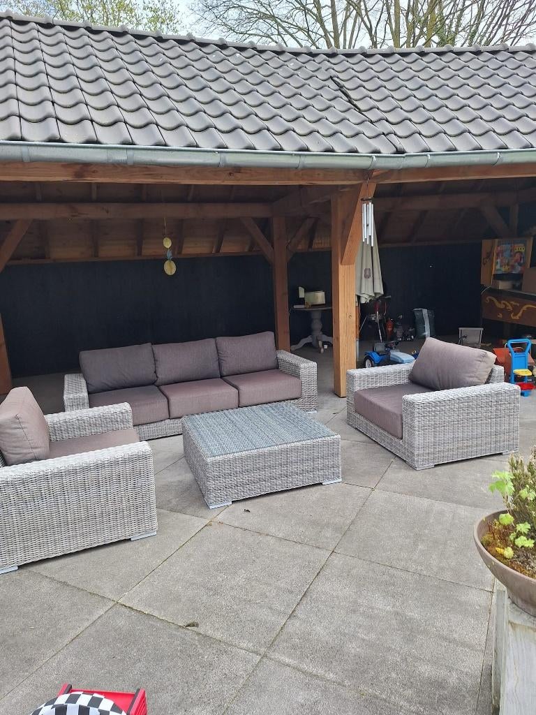 Loungeset, Ophalen, 5 zitplaatsen, Kunststof, Gebruikt