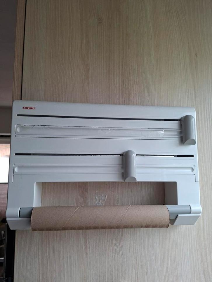 Leifheit Foliehouder met keukenrolhouder - Wit/Grijs, Huis en Inrichting, Keuken | Keukenbenodigdheden, Gebruikt, Overige typen