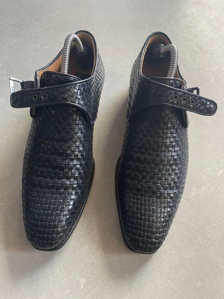 Gevlochten zwarte herenschoenen mt.41,5, Kleding | Heren, Schoenen, Ophalen of Verzenden, Zo goed als nieuw, Zwart