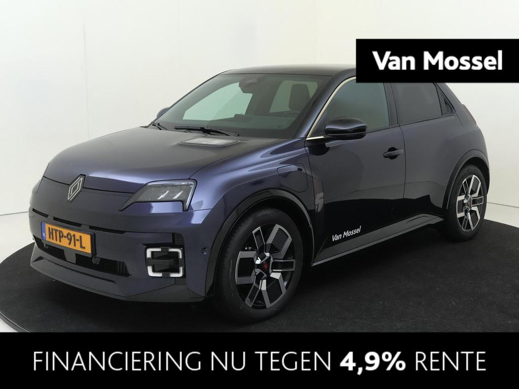 Renault 5 urban range iconic cinq 40 kWh | Pack Safety & Adv, Auto's, Renault, Stof, Blauw, 122 pk, Origineel Nederlands