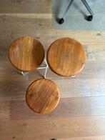 Set van 3 bijzettafels / plantentafels in verschillende mate, Minder dan 45 cm, Minder dan 55 cm, Gebruikt, Rond