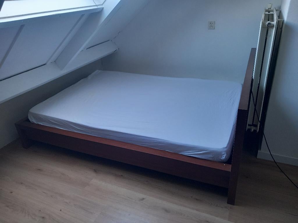 Ikea bed 140x200, Ophalen, Gebruikt, Bruin, Tweepersoons