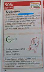 Zwaluwhoeve 50% kortingslink, Drie personen of meer, Kortingsbon, Spa of Sauna