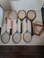 3x vintage tennis rackets en 3x badminton rackets., Sport en Fitness, Tennis, Racket, Ophalen of Verzenden, Zo goed als nieuw