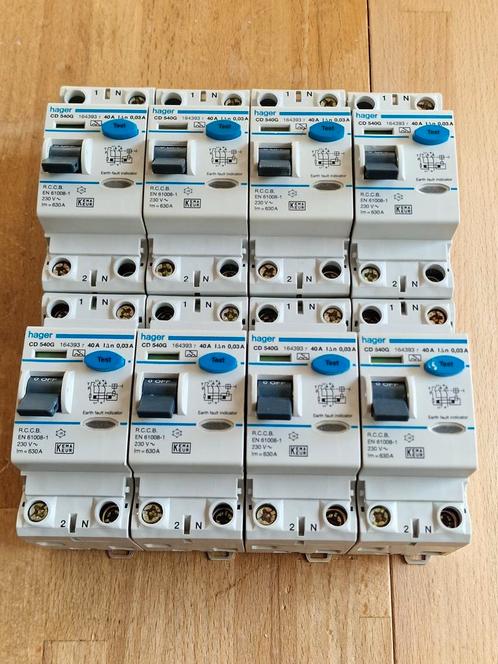 Hager aardlekschakelaar CD540G,  16st beschikbaar, Doe-het-zelf en Verbouw, Elektra en Kabels, Gebruikt, Overige typen, Ophalen
