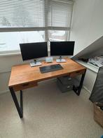Massief notenhouten bureau – Troubadour – industrieel design, Ophalen, Zo goed als nieuw