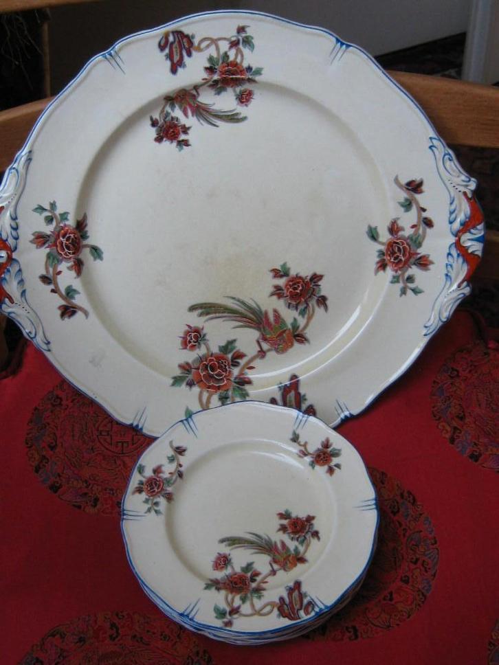 Royal Venton Ware gebakstel Burgundy England, Antiek en Kunst, Curiosa en Brocante, Verzenden