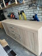 Lichthouten Dressoir eventueel met bijpassende hoge kast, Ophalen, 150 tot 200 cm, Zo goed als nieuw, 25 tot 50 cm