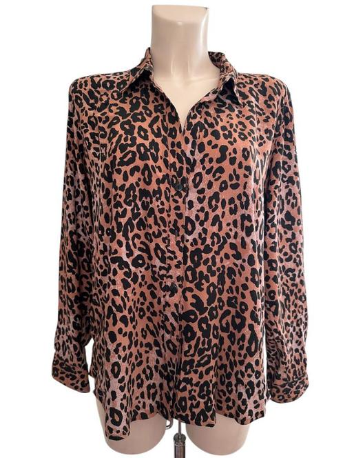 Fabienne Chapot blouse L, Kleding | Dames, Blouses en Tunieken, Zo goed als nieuw, Maat 42/44 (L), Bruin, Ophalen of Verzenden