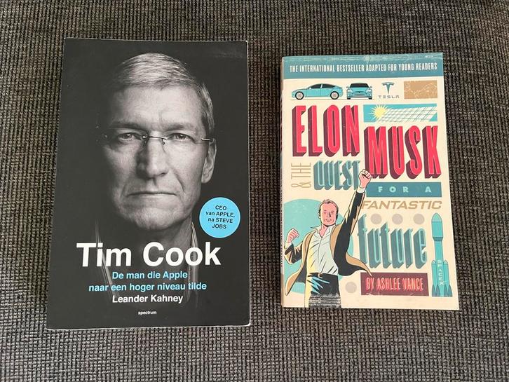 Tim Cook & Elon Musk - Biografieën, Boeken, Biografieën, Zo goed als nieuw, Overige, Ophalen of Verzenden