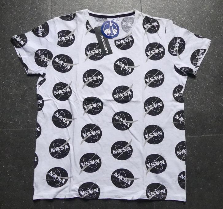 C&A Clockhouse NASA shirt logo t-shirt wit zwart M - NIEUW!, Kleding | Heren, T-shirts, Nieuw, Maat 48/50 (M), Wit, Ophalen of Verzenden