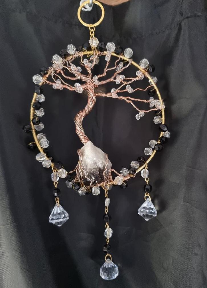 Handgemaakte suncatcher met rookkwarts in de roots., Huis en Inrichting, Woonaccessoires | Overige, Nieuw, Ophalen of Verzenden