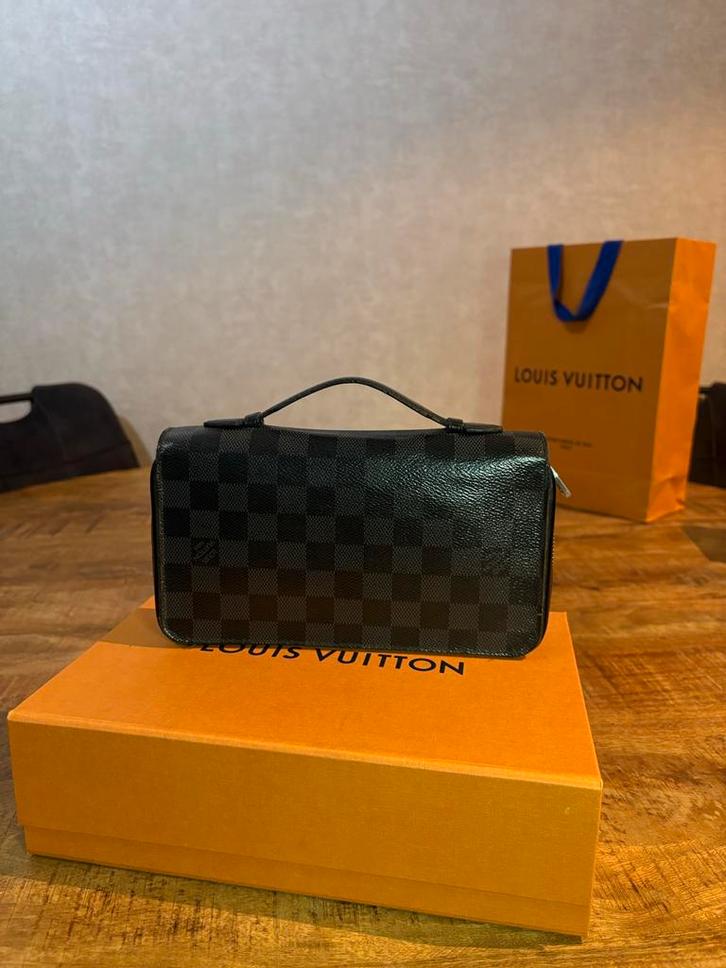 Louis Vuitton Damier Graphite Zippy XL Wallet, Sieraden, Tassen en Uiterlijk, Portemonnees, Gebruikt, Overige merken, Zwart, Leer
