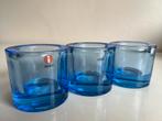 Set van 3 Iittala KIVI Marimekko Waxinelichthouder~Aquablue, Ophalen of Verzenden, Zo goed als nieuw, Overige materialen, Minder dan 25 cm