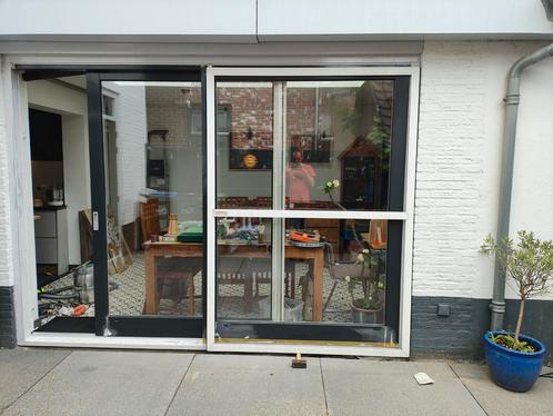Hor voor schuifpui 162,5 x 225,5cm inc rails en nieuw gaas, Doe-het-zelf en Verbouw, Kozijnen en Schuifpuien, Gebruikt, Schuifpui