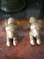 2 oude zware koper/ brons leewtjes, Antiek en Kunst, Antiek | Koper en Brons, Ophalen of Verzenden
