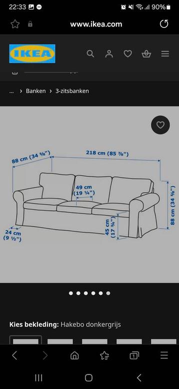 Te koop: super gezellige IKEA Ektorp driezitsbank! - afbeelding 3