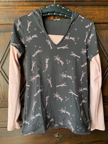 Roze-grijze top met capuchon Rock Angel; L; C&A beschikbaar voor biedingen