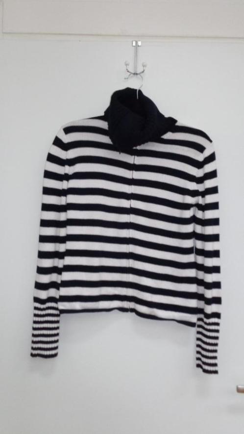 Vest Anna, blauw-wit gestreept, maat M. Colhals, Kleding | Dames, Truien en Vesten, Zo goed als nieuw, Maat 38/40 (M), Blauw, Ophalen of Verzenden