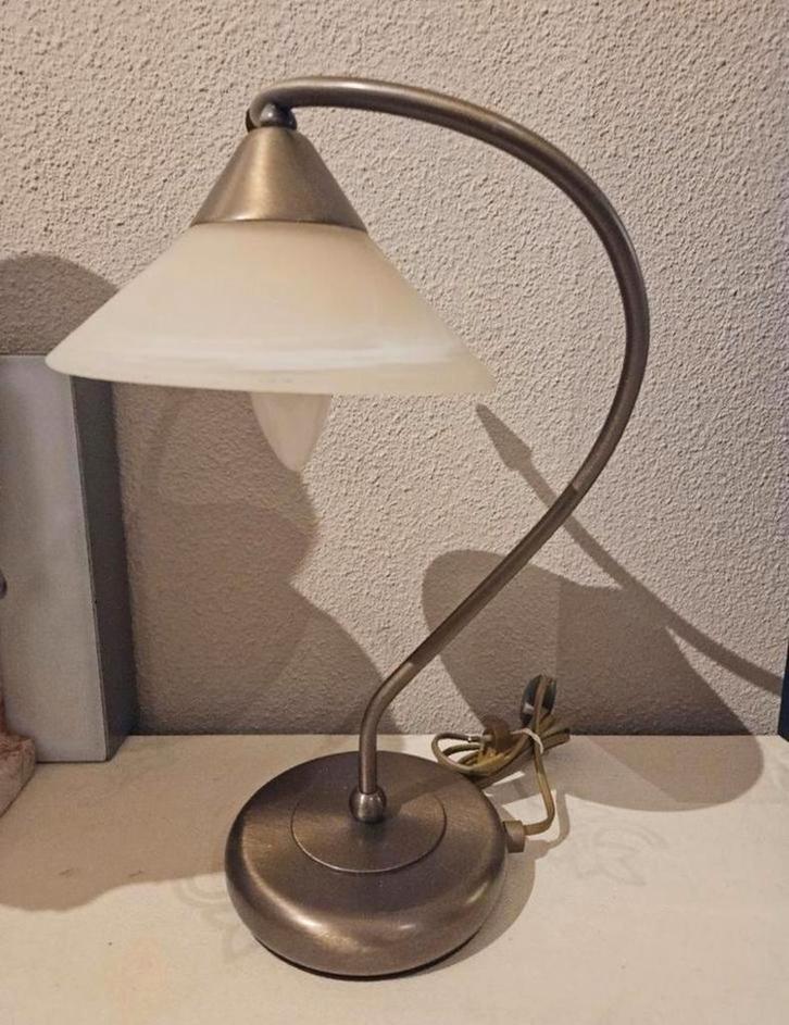 Agostinelli Lamp - albast kap & messing voet jaren'70, Antiek en Kunst, Antiek | Lampen, Ophalen