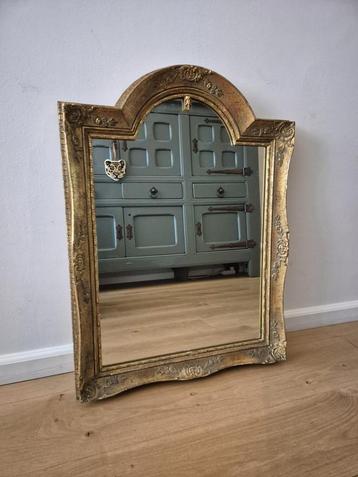 Antieke vintage spiegel houten lijst barokspiegel boogje beschikbaar voor biedingen
