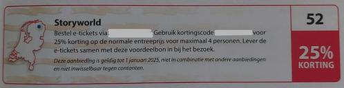 Storyworld, Groningen 25% korting. Postcodeloterij bon nr 52, Tickets en Kaartjes, Musea, Drie personen of meer, Kortingskaart