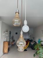 Vintage hanglampen., Glas, Zo goed als nieuw, Ophalen