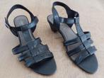 Jana 28204 leren sandalen wijdte H, maat 6,5 - 40. ZGAN, Jana, Zwart, Zo goed als nieuw, Sandalen of Muiltjes