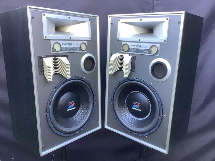 Te koop: 2 SVENSKA DD330 speakers 3weg  basreflex SPOTKOOPJE, Audio, Tv en Foto, Luidsprekers, Gebruikt, Front, Rear of Stereo speakers