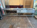 Rvs werkbank met dubbele wasbak, Ophalen, Zo goed als nieuw, 120 tot 170 cm