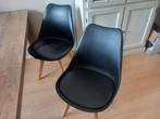 4 goed uitziende eetkamerstoelen, Huis en Inrichting, Stoelen, Ophalen, Kunststof, Gebruikt, Zwart