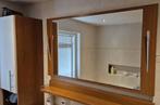 Badkamerspiegel met verlichting in kersenkleur, Huis en Inrichting, Ophalen, Gebruikt, 100 tot 150 cm, Overige typen