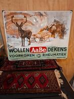 Emaill  reklame van AaBe dekens ., Ophalen, Zo goed als nieuw, Reclamebord