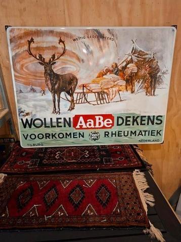 Emaill  reklame van AaBe dekens . beschikbaar voor biedingen